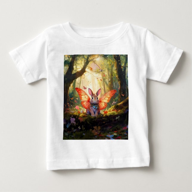 Whimsical bunny in an enchanted forest baby T-Shirt (Front)