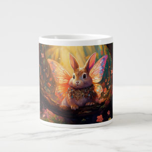 Whimsical bunny in an enchanted forest giant coffee mug