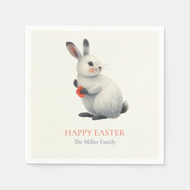 Whimsical Bunny Meadow Easter Brunch Cloth Nap Napkins (Front)