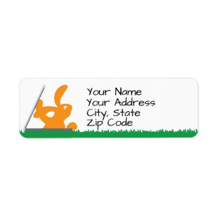 Whimsical Bunny Rabbit Return Address Label