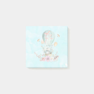Whimsical Bunny Riding in a Hot Air Balloon Post-it Notes