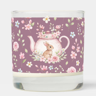 Whimsical Bunny Teapot Floral Spring Scented Candle