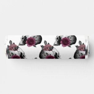 Whimsical Burgundy Floral Skulls Gothic Halloween Breath Savers® Mints