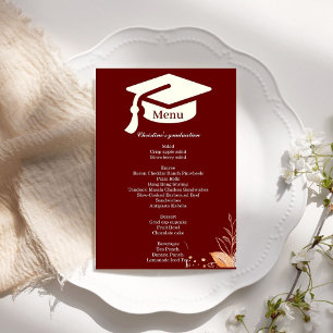 Whimsical Burgundy Graduation party dinner menu