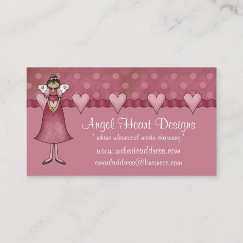 Whimsical Business Card  Angel Heart Design