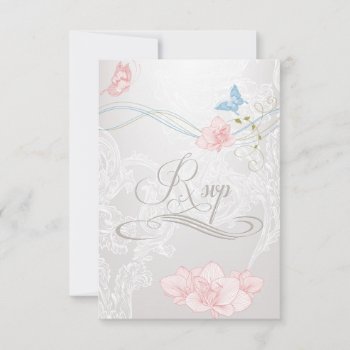 Whimsical Butterflies And Lace Rsvp by Wedding_Trends at Zazzle