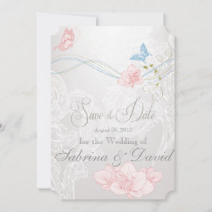 Whimsical Butterflies and Lace Save the Date