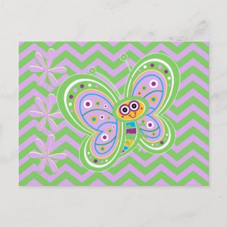 Whimsical Butterflies and Zigzags