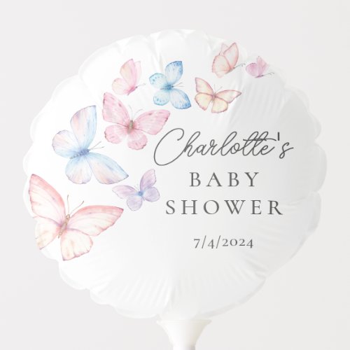 Whimsical Butterflies Baby Shower Balloon