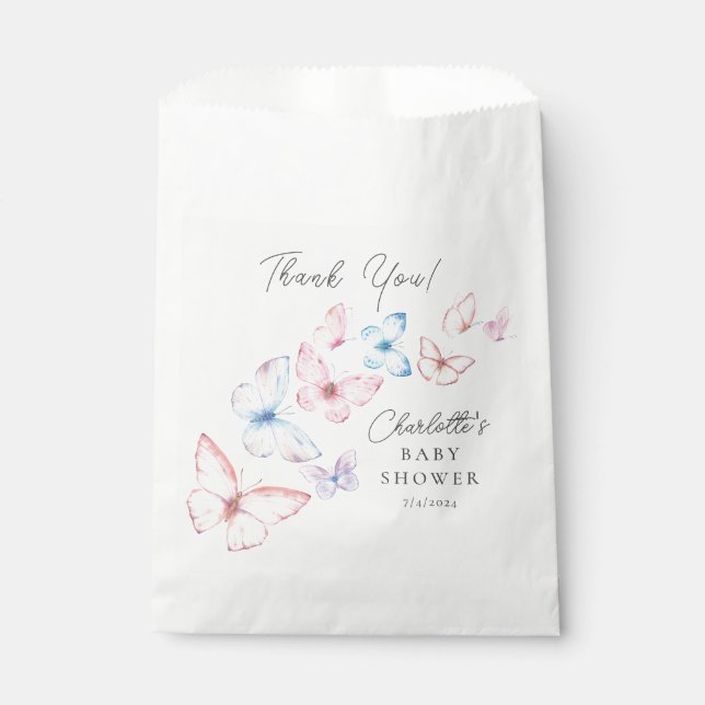 Whimsical Butterflies Baby Shower Favor Bag (Front)