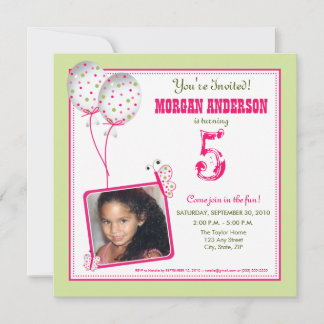 Whimsical Butterflies Birthday Party Invite: sage Invitation