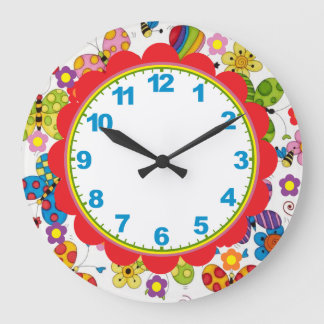 Whimsical Butterflies Children's Clock w/Numbers