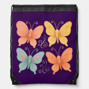 Whimsical Butterflies Drawstring Backpack