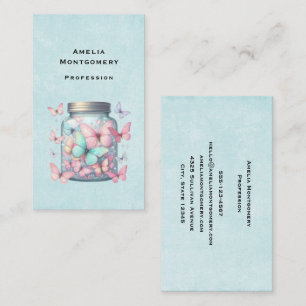 Whimsical Butterflies in a Jar Business Card