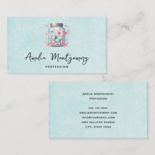 Whimsical Butterflies in a Jar Business Card
