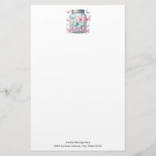 Whimsical Butterflies in a Jar Stationery