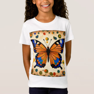 Whimsical Butterflies: Pastel Dreams on Black T-Shirt