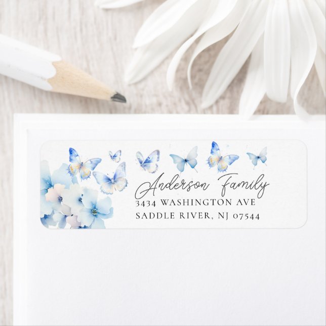 Whimsical Butterflies Return Address Label (Insitu)