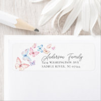 Whimsical Butterflies Return Address Label