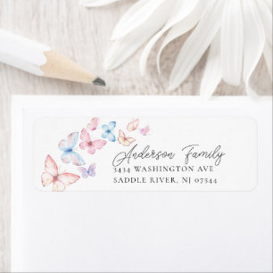 Whimsical Butterflies Return Address Label