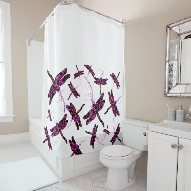 Whimsical Butterflies Shower Curtain (In Situ)