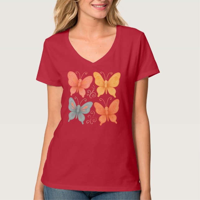 Whimsical Butterflies T-Shirt (Front)