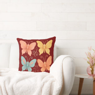 Whimsical Butterflies Throw Pillow