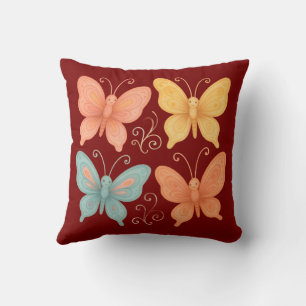 Whimsical Butterflies Throw Pillow