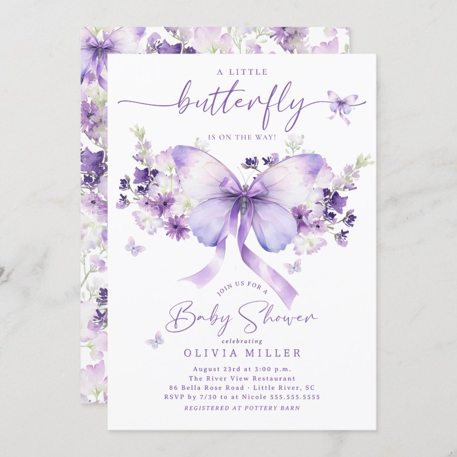 Whimsical Butterfly Baby Shower Invitation