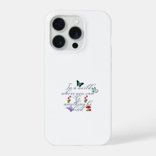 Whimsical Butterfly Be Kind Quote Aesthetic Slim  iPhone 15 Pro Case