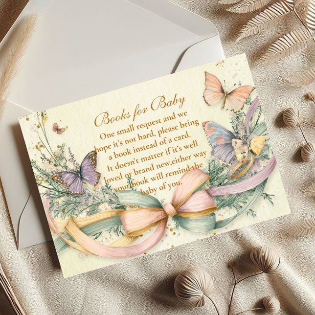 Whimsical Butterfly Bow Books for Baby  Enclosure Card (Creator Uploaded)