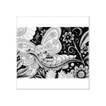 WHIMSICAL BUTTERFLY CHOCOLATES RUBBER STAMP