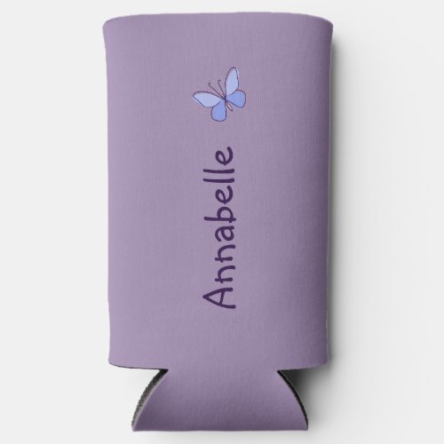 Whimsical Butterfly Doodle Your Name Seltzer Can Cooler