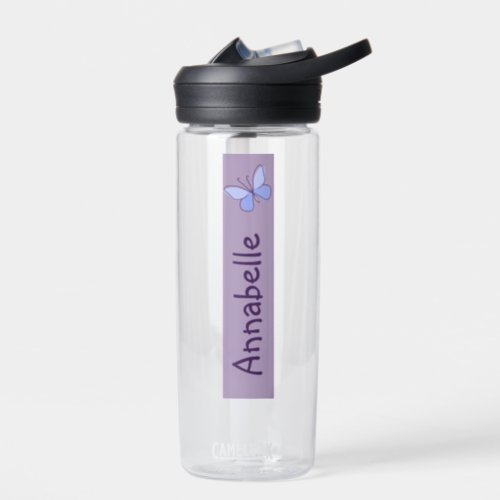 Whimsical Butterfly Doodle Your Name Water Bottle