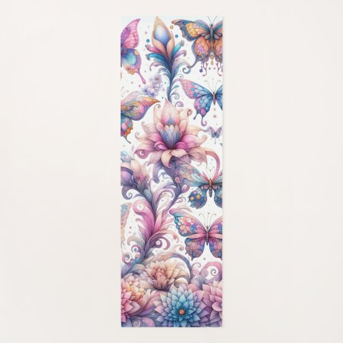 Whimsical Butterfly Exercise Mat