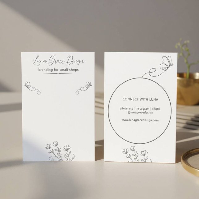 Whimsical Butterfly Floral Custom Jewelry Card (Butterfly Floral Jewelry Card)