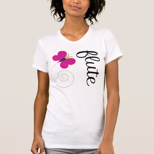 Whimsical butterfly Flute T_shirt