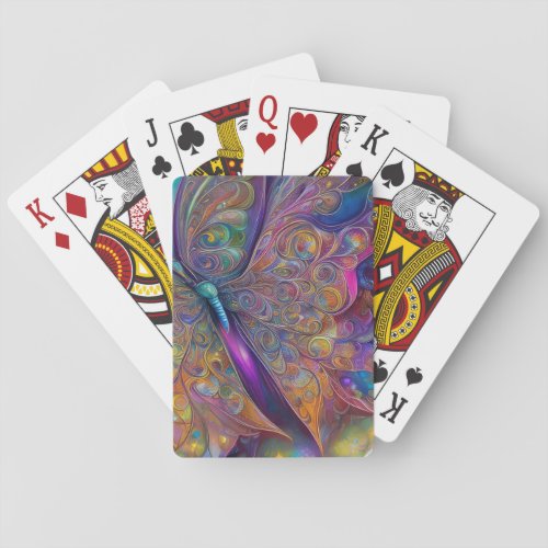 Whimsical Butterfly Fractal Watercolor Playing Cards