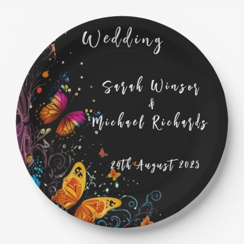 Whimsical Butterfly Garden Postcard Paper Plates