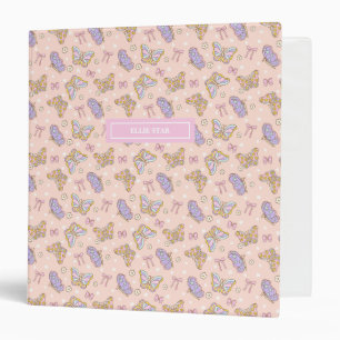 Whimsical Butterfly Girl Personalized 3 Ring Binder