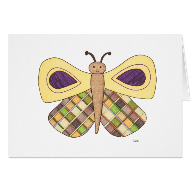 Whimsical Butterfly Notecards Cards (Front Horizontal)