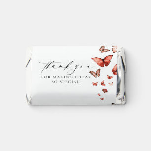 Whimsical Butterfly Red Thank You Hershey's Minia Miniatures