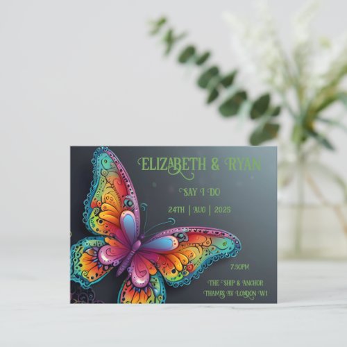 Whimsical Butterfly Romance Wedding Invitation