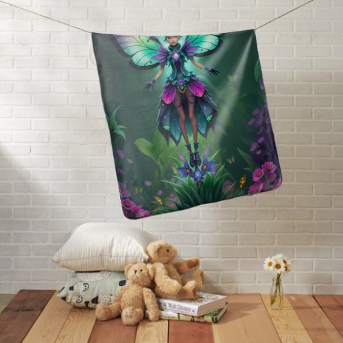 whimsical butterfly scene baby blanket