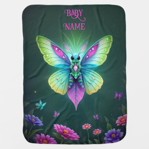 whimsical butterfly scene baby blanket