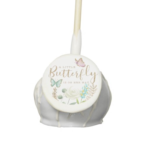 Whimsical Butterfly Theme Girl Baby Shower Cake Pops
