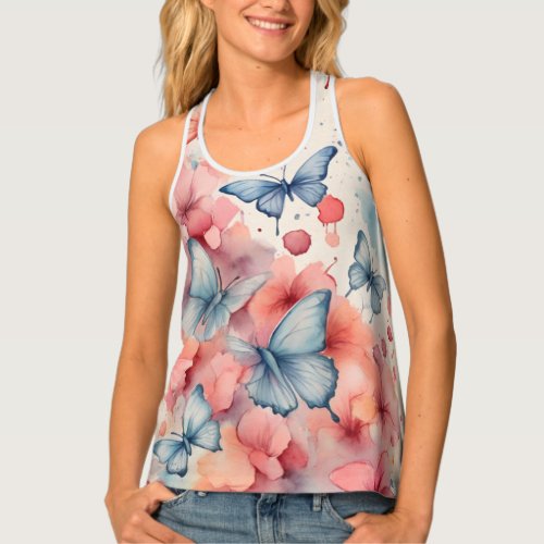 Whimsical Butterfly Watercolor Tank Top