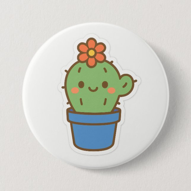 Whimsical Cactus Button (Front)