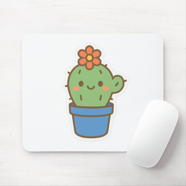 Whimsical Cactus Mouse Pad (With Mouse)