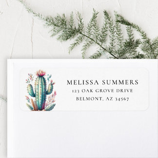 Whimsical Cactus Return Address Label